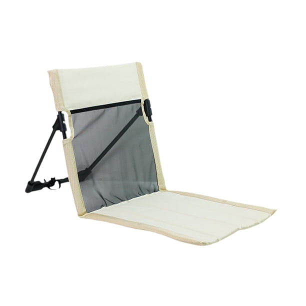 Silla de camping plegable con cojín de tela Oxford y respaldo Blanco