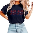 thumbnail image 2 of T Shirts for Women 4th of July 250 Year Anniversary Shirts Patriotic Graphic T-Shirt Short Sleeve Loose Fit Casual Crewneck Tee For Independence Day Basic Tees Dark Blue M, 2 of 4