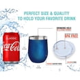 thumbnail image 2 of Juego de 4 vasos de vino de acero inoxidable CHILLOUT LIFE 12 oz Doble pared Aislamiento al vacío azul brillante, 2 of 6