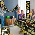 thumbnail image 4 of DAZLUTE Graduation Decorations Class of 2025 Graduation Party Decorations Disposable for 24 Guest Tableware Set  Include Plates, Cups, Banner with Congrats Grad Party Supplies , Black and Gold, 4 of 6