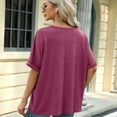 thumbnail image 5 of FLMEI Women's T-Shirts Tees Summer Tops Short Sleeve T Round Neck Loose Cropped T Shirtsoft Blouses Casual Pullover T S-XXL, 5 of 8
