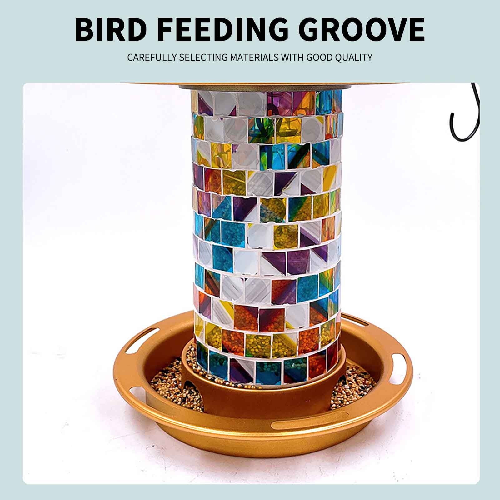PAVEOS Solar Bird Feeders for Outdoors Hanging, Iron Bird Feeding Box Hummingbird Feeder