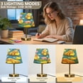thumbnail image 3 of Modern Minimalist Cone Desk Lamp Antique Bronze Base & Linen Shade Bedside Table Lamp for Bedroom Living Room, Office, Dorm Capybaras Holding Lemons Medium, 3 of 7