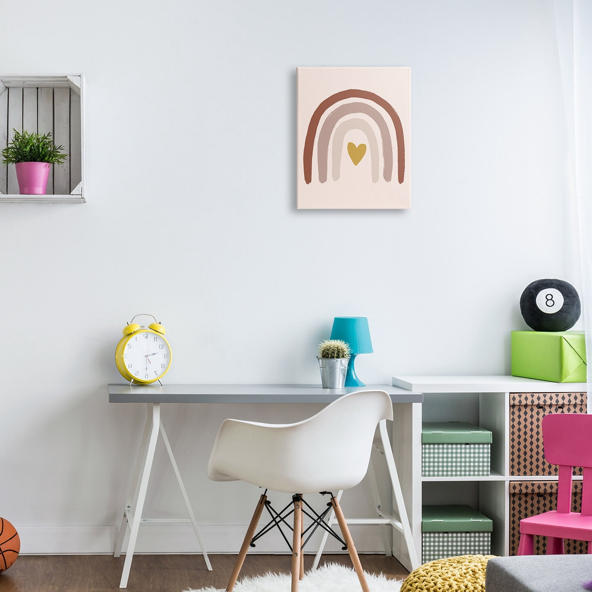 Stupell Industries Terracotta Rainbow Doodle Heart Shaped Symbol,30 x 40, Design by Caroline Alfreds