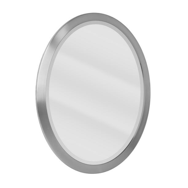 Head West Brushed Nickel Stainless, Metal Framed Oval Mirrors