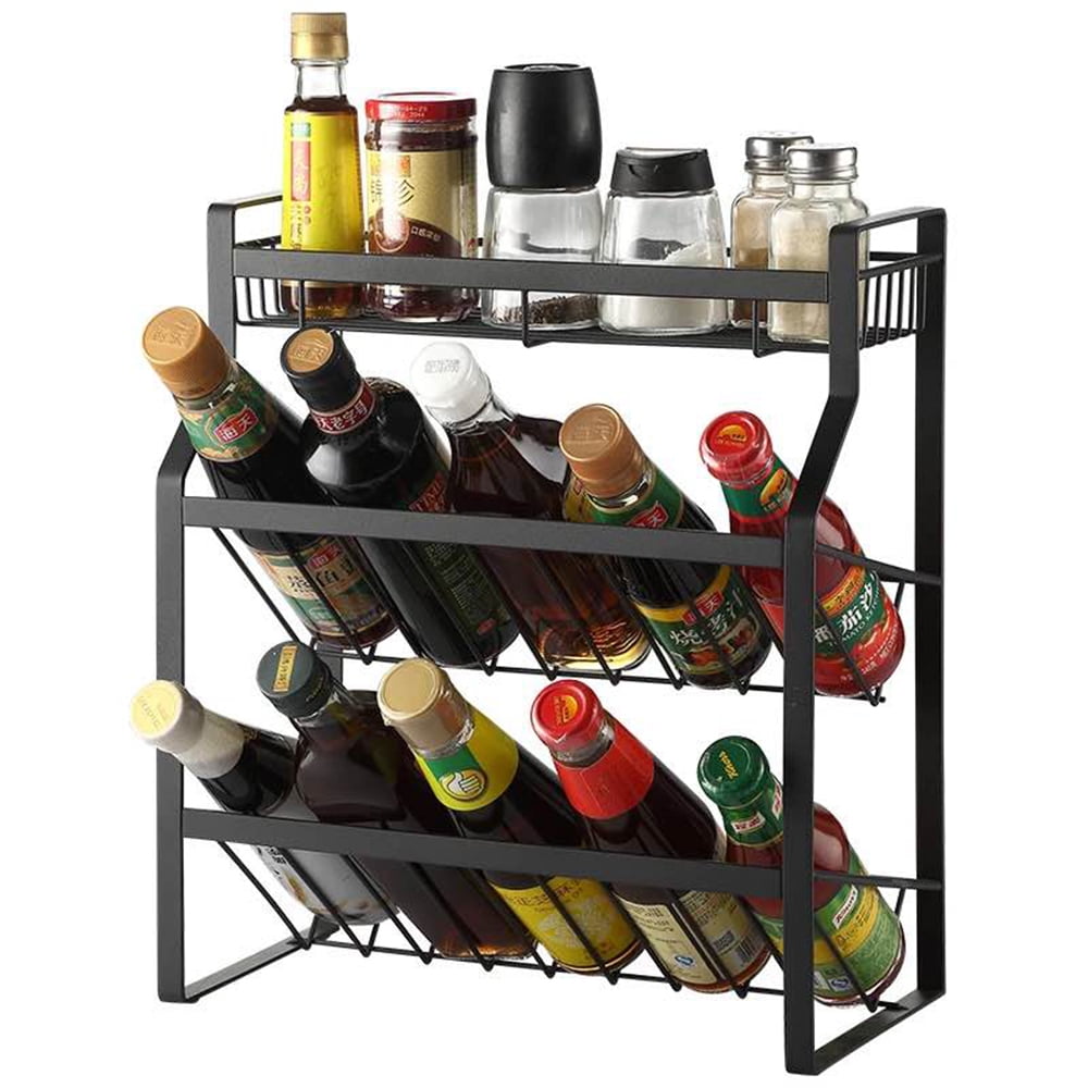 3Tier Metal Kitchen Spice Rack Condiment Rack Countertop Seasoning