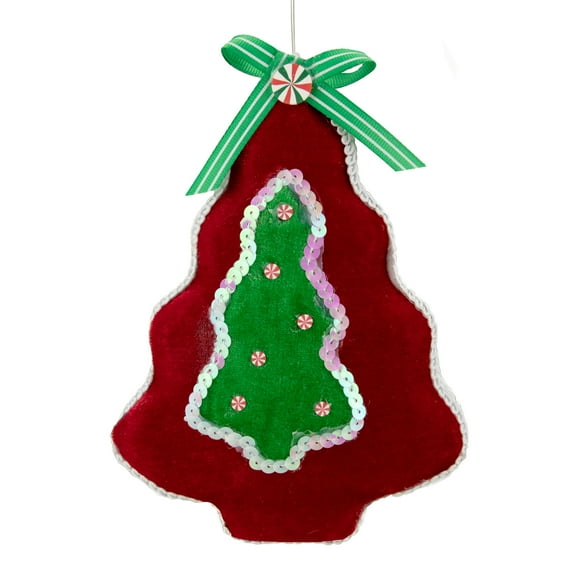 Northlight 7.5" Red and Green Peppermint Tree Christmas Ornament