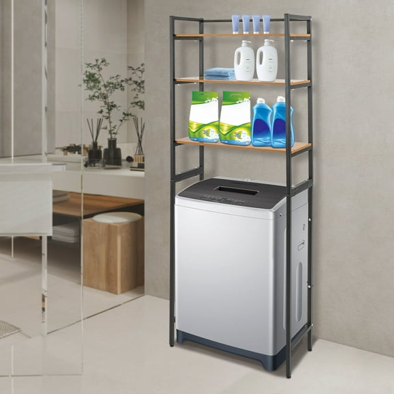 DENEST 3 Tiers Bathroom Storage Shelf Freestanding Storage Rack For Washing Machine TOP