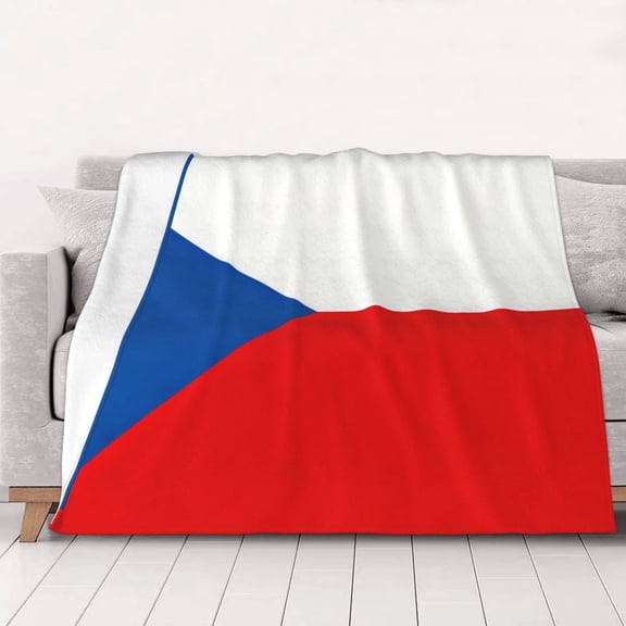 Throw Blanket Czech Republic Flag Soft Cozy Fleece Flannel Blanket Home Decor for Couch Sofa Bed 60"x50"