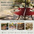 thumbnail image 6 of Round Outdoor Tablecloth with Umbrella Hole and Zipper, Dark Red Yellow Ombre Tablecloth with Elastic Waterproof, Farmhouse Modern Gradient Art Patio Table Covers for 36" - 44" Picnic Pool Tables, 6 of 9