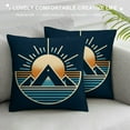 thumbnail image 3 of GOSMITH Boho Pillow Covers, Moon Sun Throw Pillow Cover, Boho Sun Moon Blue Mountains Decorative Pillowcase Throw Pillow Cover, Boho Sun Moon Dorm Bed Room Home Decor Pillow Case, 3 of 5