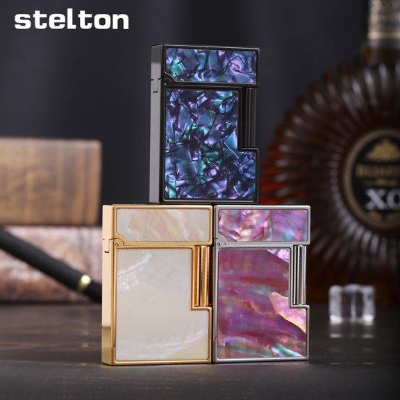 Kerosene lighter, Top Metal Pocket Lighter Daily Use, Sold Without Fuel.,SKU00962-黑底白贝
