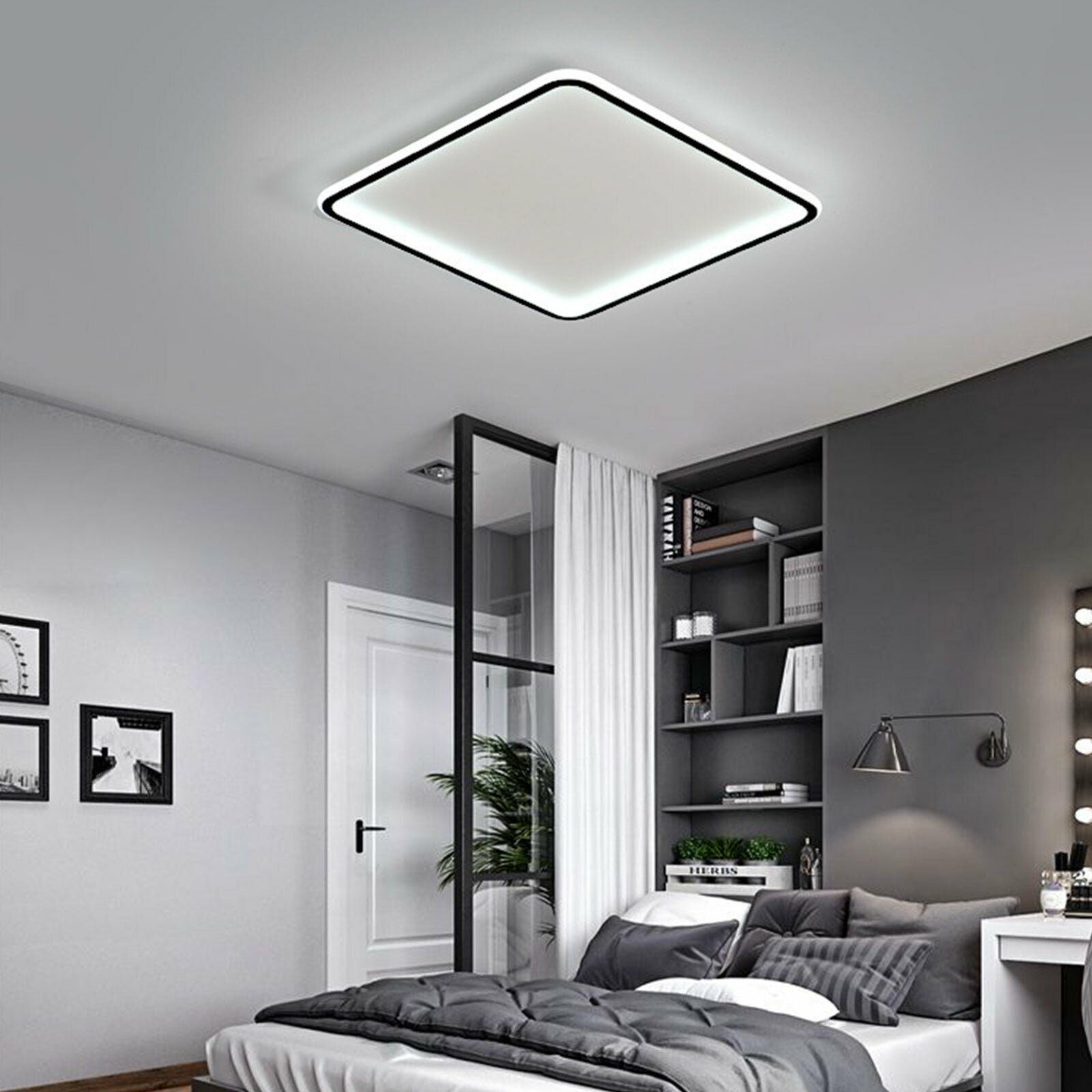 Modern Simple LED Ceiling Light Flush Mounted Kitchen Ceiling Lamp w/ Remote