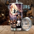 thumbnail image 3 of Spooky Halloween Night Witch Basset Hound Glowing Pumpkins 20oz Stainless Steel Tumbler Insulated Cup with Lid Bassets Dog Breed Lovers Gifts Idea - 12015, 3 of 5