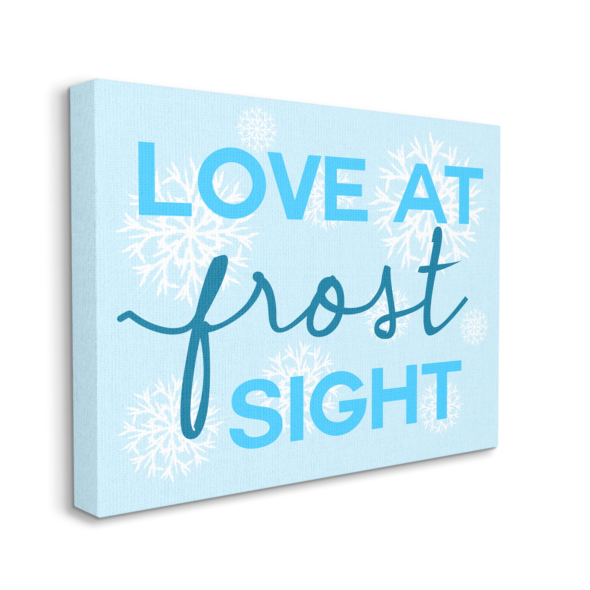 Stupell Industries Love at Frost Sight Pun Holiday Painting Gallery Wrapped Canvas Art Print Wall Art, 40 x 30