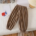 thumbnail image 2 of Cethrio Kids Boys Sweatpants- Fashion Striped Summer Casual Cotton Boys Jogger Pants Coffee Size 4-5 T, 2 of 7