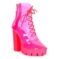 thumbnail image 1 of Women Translucent PVC Lace Up Chunky Platform Ankle Boot 19046, 1 of 6