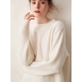 thumbnail image 2 of 100% suéter de lana pura para mujer 2024 Otoño/Invierno industria pesada gancho flor hueco moda medio cuello alto Jersey de punto suelto, 2 of 5