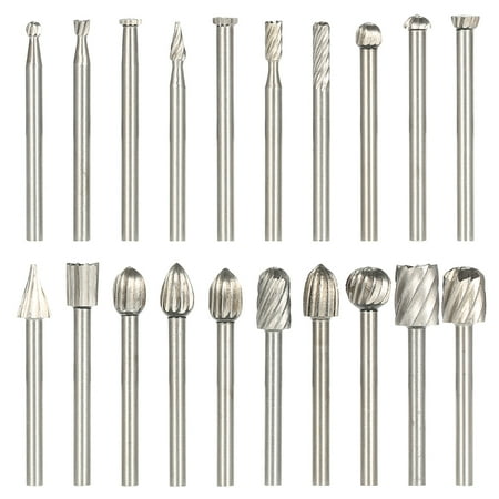 

20Pcs 3Mm Shank Hss Cnc Rotary Burrs Set Tools File Milling Cutter Engraving Bits For Drilling Woodwork Electric Grinding Accessories