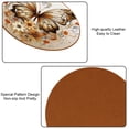 thumbnail image 5 of Butterfly Set of 6 Round Microfiber Leather Coasters, 11x11 cm/4.3x4.3 in Drink Coasters for Home and Office, Heat, Stylish Table Mats, 5 of 6