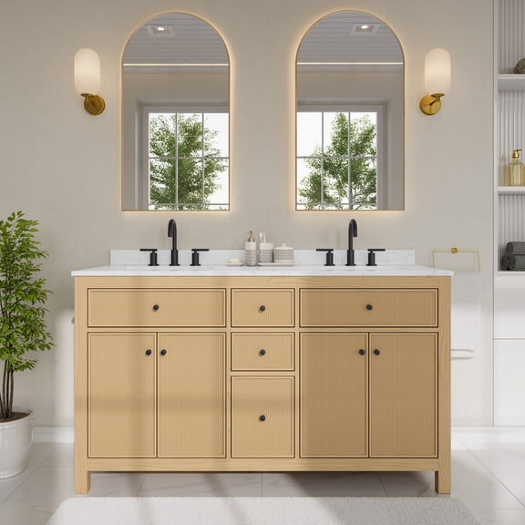 Wyndham Collection Wcf9292-60D-Vca-Us3mxx Pendry 60" Free Standing Double Basin Vanity Set