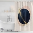 thumbnail image 2 of Navy Blue Abstract Art Shower Curtain Set - 72" x 78" Washable Bathtub Curtain with 12 Hooks, Modern Aesthetics Art Waterproof Fabric Stall Shower Curtains for Bathroom/Bathtub Décor, 2 of 6