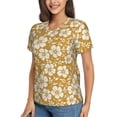 thumbnail image 2 of Vsdgher Rose Flowers Women Shirts V Neck Short Sleeve Tops T-Shirt Basic Tees, S to 3XLSmall, 2 of 5