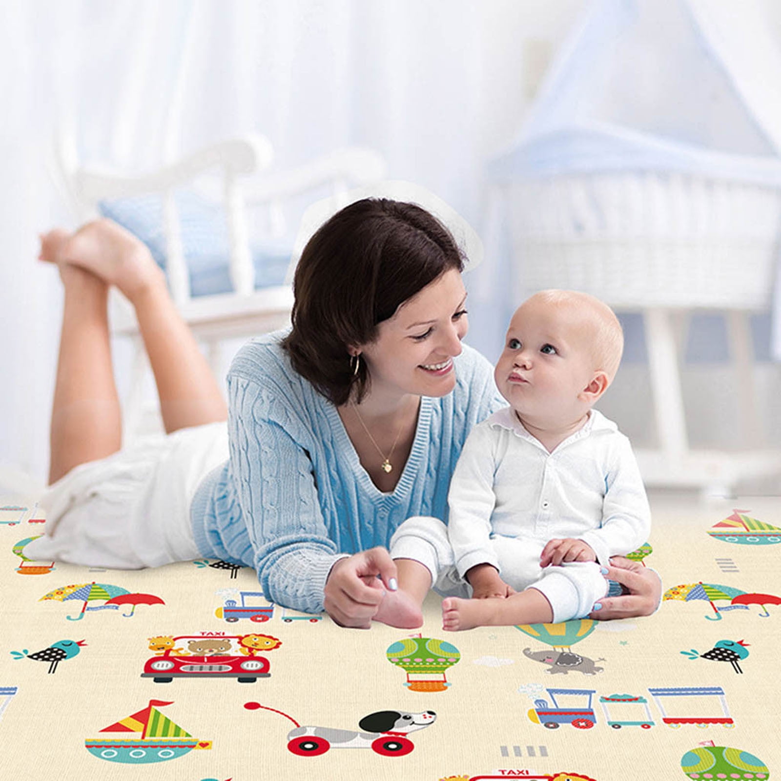 dajkiuy Baby Play Mat for Floor,Crawling Playmat for Babies Infants Toddlers,71" X 59", Extra Large Play Yard for Babies and Toddlers, Foldable Floor Mats for Kids Learning Playing