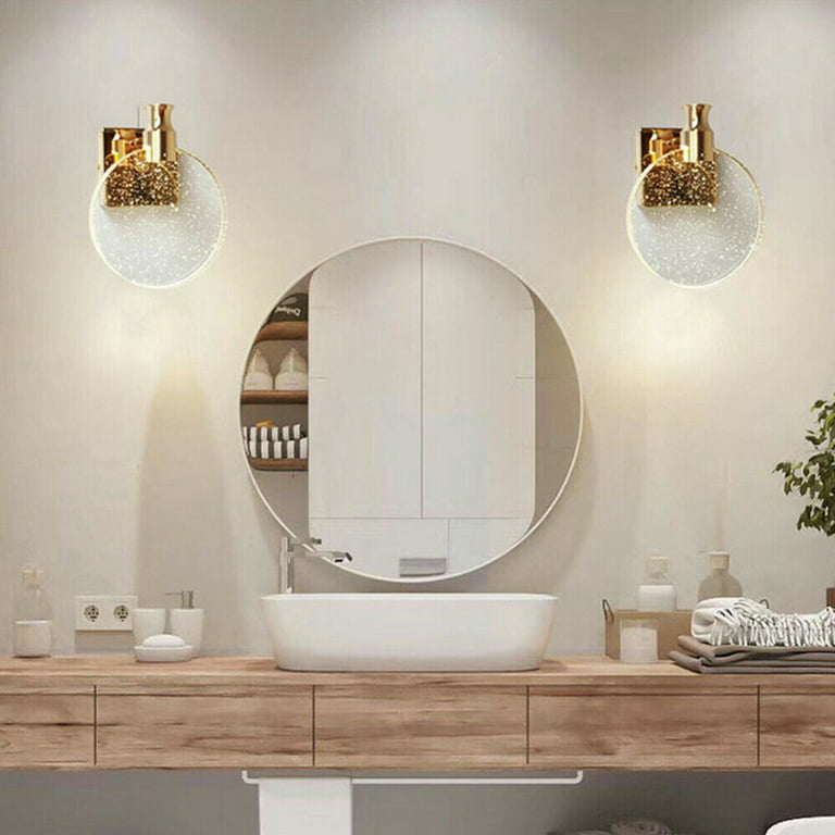 analogi Bibliografi omvendt Loyalheartdy Gold/Silver LED Crystal Wall Light 10W 3-Color Vanity Mirror  Sconce Lighting Fixture Bedside Lamp (Gold) - Walmart.com