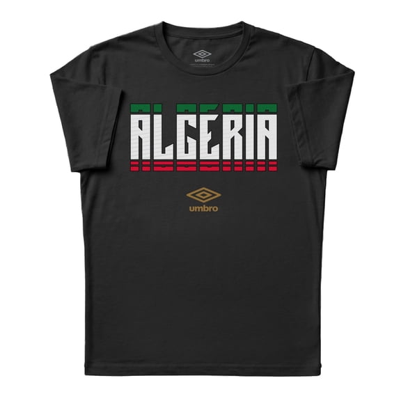 Umbro Men's Algeria Stacked Soccer T Shirt (Black, S-XXXL)