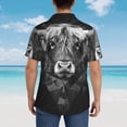 thumbnail image 6 of Daiia Geometric Bull Design Hawaiian Shirt for Men Gentle Cotton Regular Short Sleeve Casual-Large, 6 of 9
