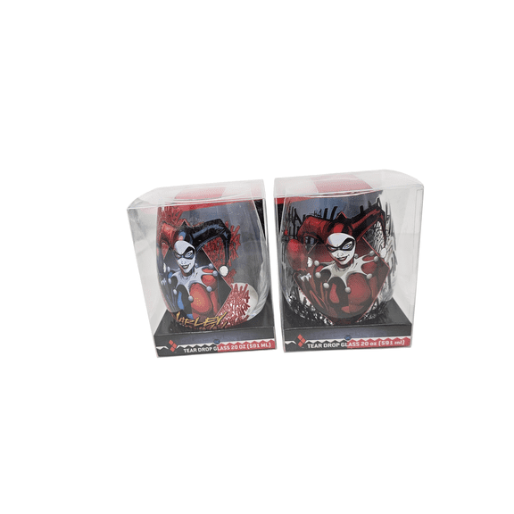 Harley Quinn 2 Tear Drop Glass Christmas Gift Set