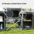 thumbnail image 3 of Demi Bonn Aluminum Portable Folding Camping Kitchen Table, with Fabric Cupboards, Windshield & Bag for BBQ Picnic, Black, 3 of 7