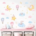 Adorable Cartoon Rabbit Wall Stickers with Stars, Moon, Clouds & Hot ...