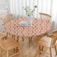 thumbnail image 3 of Beige Cow Heart Pattern Round Fitted Tablecloth with Elastic Edge,Dining Table Cover Waterproof,Outdoor Round Tablecloth for Camping,Dining,Indoor and Outdoor, 3 of 7