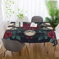 thumbnail image 4 of WOBOGO Skull Red Rose Darkpattern Square Tablecloth 54×54in Polyester Fabric Tablecloth Washable Dust Resistant Wrinkle Resistant, 4 of 9