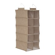 HOUSEHOLD ESSENTIALS, LLC Household Essentials 10-Pocket Hanging Shoe Organizer, Side-by-Side Blended Canvas Storage, 2 Hooks for Excellent Support, The Perfect Space-Saving Organizer
