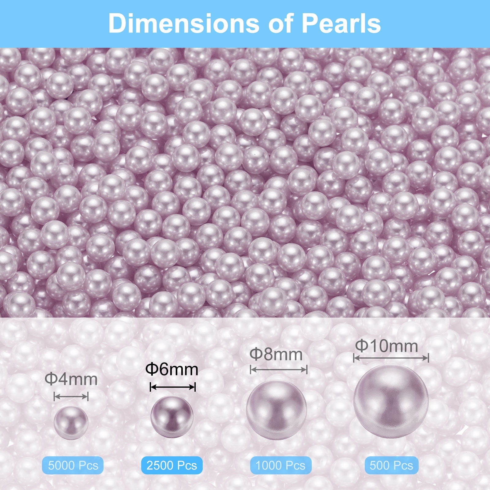 Unique Bargains Faux Pearl for Crafting No Hole Pearl for Vase Filler Light Purple 2500Pcs