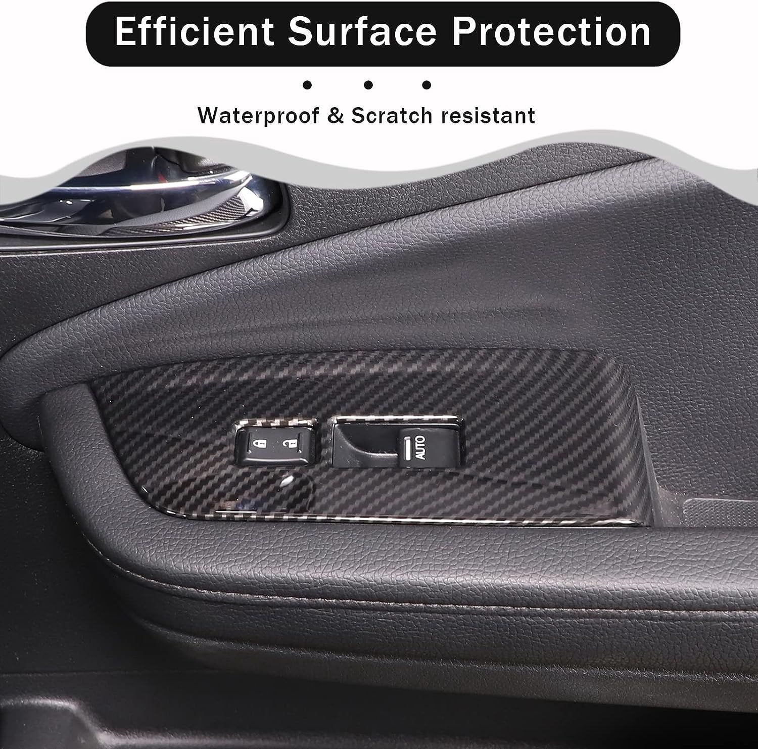 TINKI 4PCS Window Lift Switch Panel Frame Cover Trim for Honda Pilot 2016-2022/ Passport 2019-2023, ABS Material Car Door Window Glasses Lifter Button Decoration Accessories