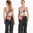 thumbnail image 2 of Papaya Tropical Fruit Print Sling Backpack, Lightweight and Durable Crossbody Bag with Classic Exotic Pattern, Cute Kawaii Cartoon Design, Multi-Functional Storage for Papaya Lovers, 2 of 6