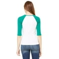 thumbnail image 3 of Women's Baby Rib 3/4 Sleeve Contrast Raglan T-Shirt, 3 of 3