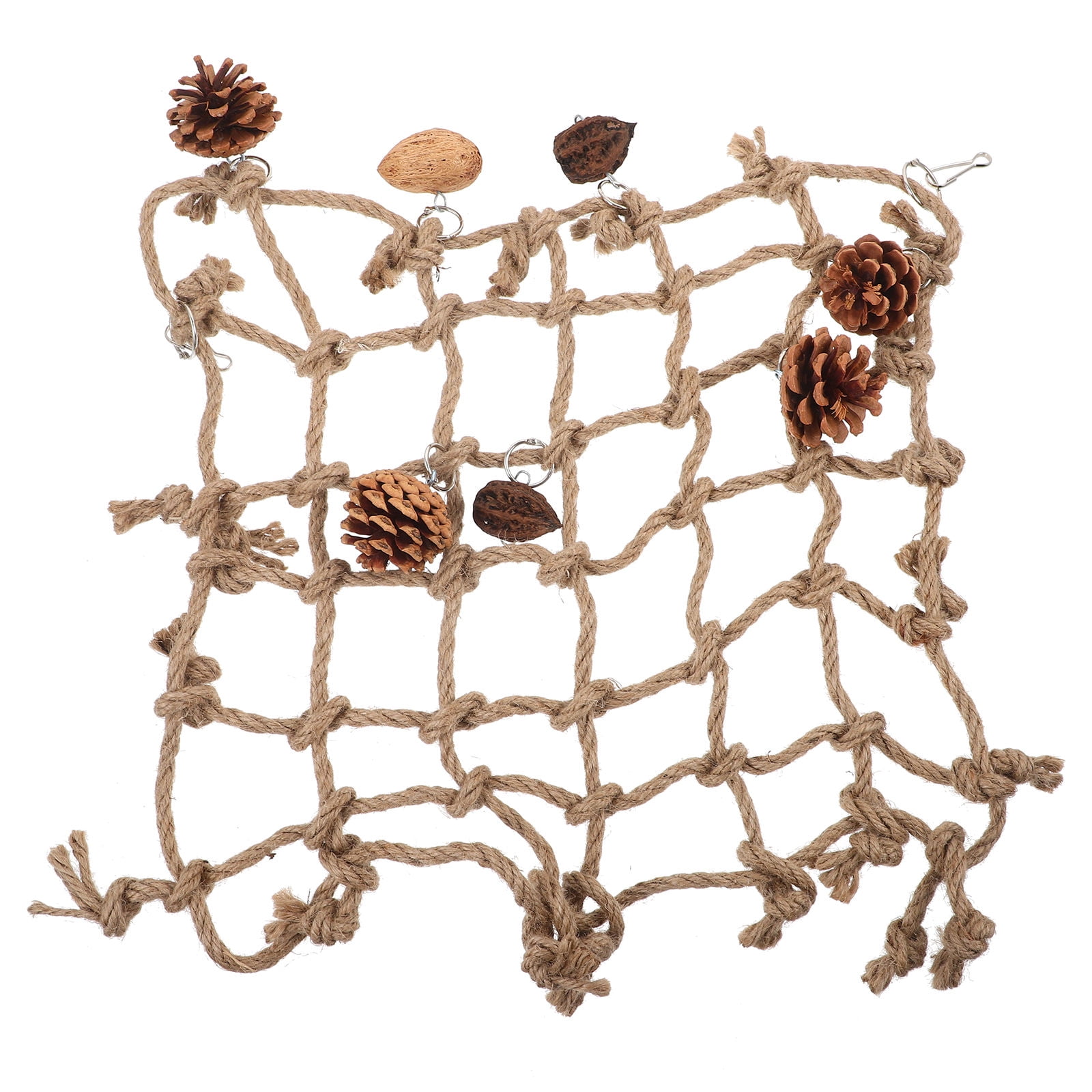 UPOUART Light Brown Woven Climbing Net for Birds - Perfect for Parrot, Cockatiel, Finch, and Parakeet Cage Accessories