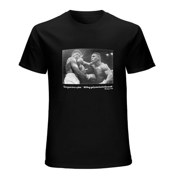 Iron Mike Tyson Quote Punched In The Mouth T-Shirt Boxing Black S