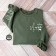 thumbnail image 2 of Auntie Sweatshirt: Nieces Nephews Names Sweatshirt, Pregnancy Reveal Sweatshirt, 2 of 5