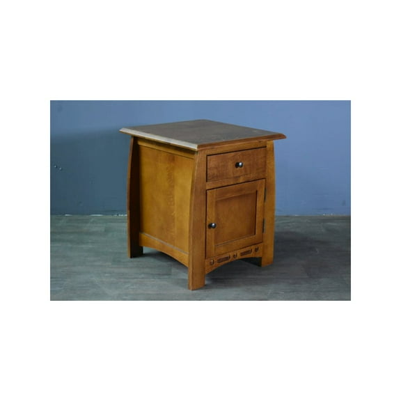 Crafters and Weavers Mission Quarter Sawn White Oak 1 Drawer 1 Door Inlay End Table
