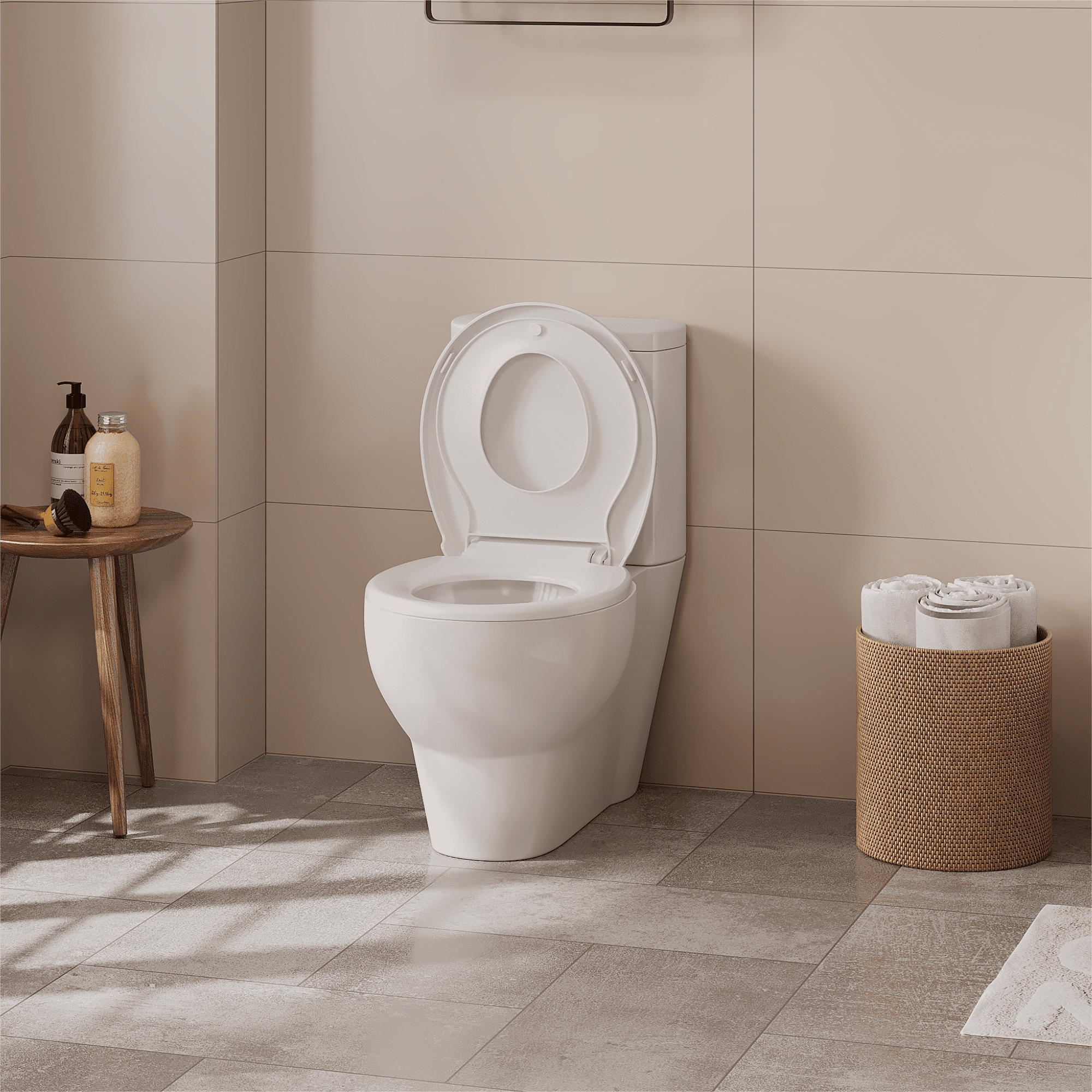 Premium Toilet Seat, Slow Close & Quick Release Toilet Seat with Secure-Lock No Slip Hinges
