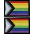 thumbnail image 1 of LAICAIW 2Pcs Pride Progress Rainbow Flags Patch, Hook and Loop LGBTQ Flag Patches Tactical Gay Inclusive Rainbow Flag Patch for Backpack Hat Team Patch, 1 of 5