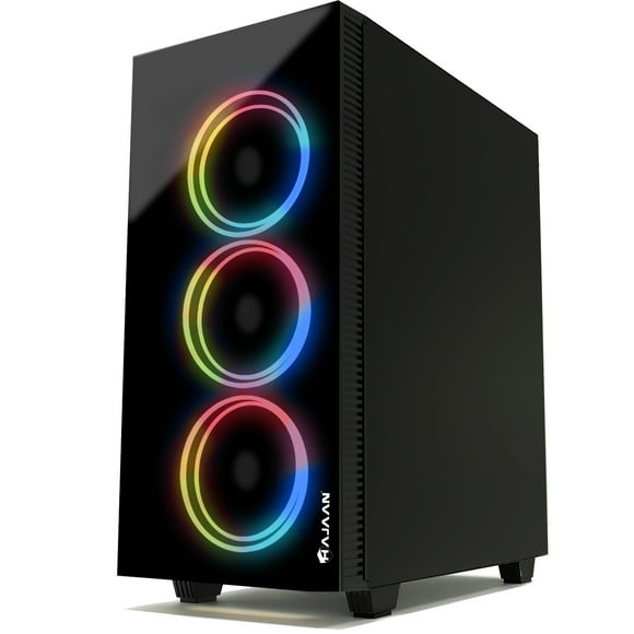 HAJAAN Gaming PC Desktop – AMD Ryzen 5 5600G 3.9 GHz, NVIDIA RTX 4060 8GB, 1TB NVME SSD, 32GB DDR4 RAM, Wi-Fi Ready, Windows 11 Pro 64-bit
