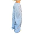 thumbnail image 4 of Womens Parachute Pants Cargo Trousers Elastic Waist Wide Leg Track Pants Y2k Clothing, 4 of 7