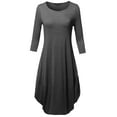 thumbnail image 1 of FashionOutfit Women's Casual 3/4 Sleeve Bubble Midi Dress with Pocket Made in USA, 1 of 4
